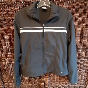 Nike Medium Retro 70s Athletic Lightweight Embroidered Lined Track Jacket Gray
